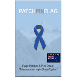 Blue Awareness Ribbon Lapel Pin Proudly. Pride Badge Lapel Hat Tie Pin Brooch