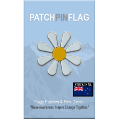 A round Daisy Fashion lapel pin featuring a colorful pride flag design. The pin has a shiny finish and a secure clasp, suitable for hats, ties, or jackets, pride and support.