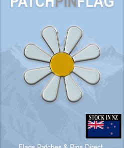 A round Daisy Fashion lapel pin featuring a colorful pride flag design. The pin has a shiny finish and a secure clasp, suitable for hats, ties, or jackets, pride and support.