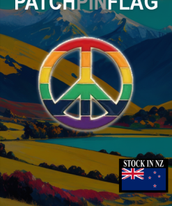 LGBTQIA+ Pride Peace Lapel Pin. Symbolizes pride and unity. Vibrant colors, peace sign, and LGBTQIA+ flag motif celebrate diversity and inclusivity