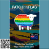 Image of a rainbow-colored sheep lapel pin, representing LGBTQIA pride. Symbolizes inclusivity, support, and celebration of diverse identities.