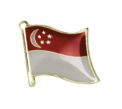 Singapore Flag Lapel Enamel Pin Badge Brooch