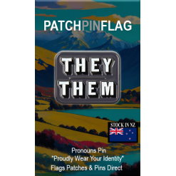 THEY THEM Pronoun Lapel Enamel Badge Pin. Brooch