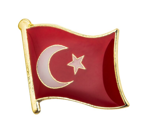 Turkey Flag Lapel Pin Proudly. Pride Badge Lapel Hat Tie Pin Brooch