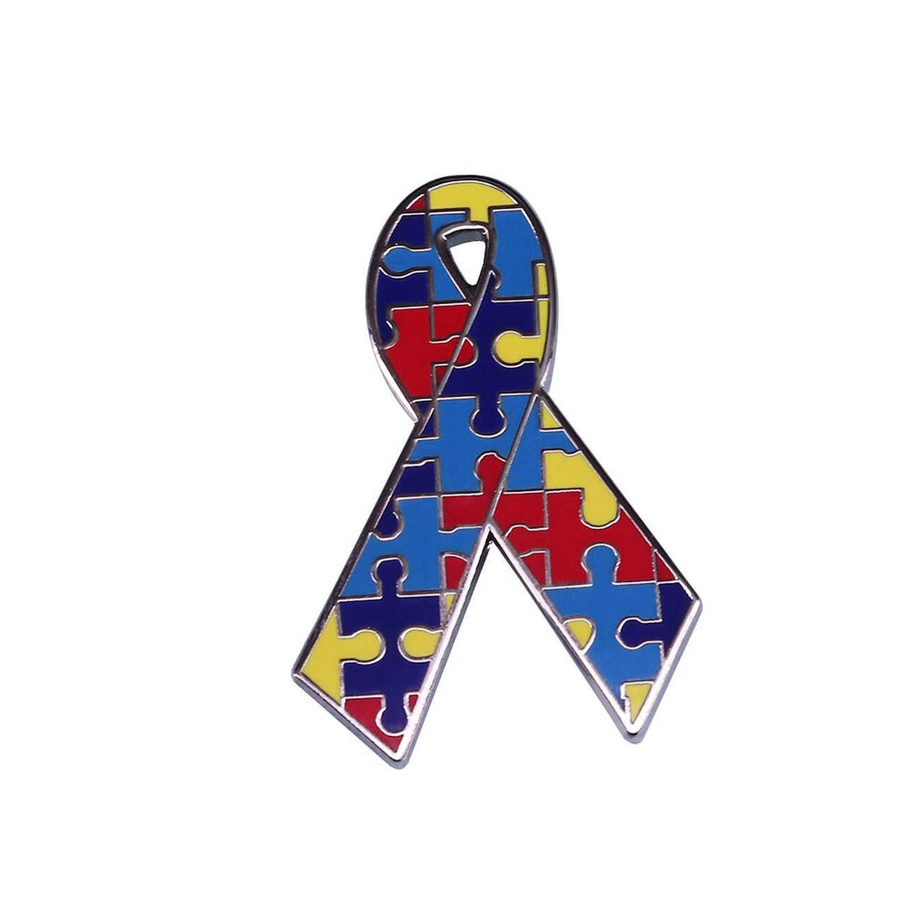 autism awareness ribbon lapel pin