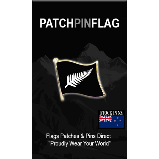 Silver Fern Flag Lapel Pin Proudly. Pride Badge Lapel Hat Tie Pin Brooch