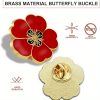 A red poppy lapel pin with intricate petal detailing, symbolizing pride. The pin can be worn on a lapel, hat, tie, or as a brooch. It represents remembrance and support, often associated with veterans.