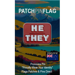 He They Pronoun Lapel Enamel Badge Pin. Brooch