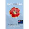 A red poppy lapel pin with intricate petal detailing, symbolizing pride. The pin can be worn on a lapel, hat, tie, or as a brooch. It represents remembrance and support, often associated with veterans.