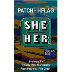 She Her Pronoun Lapel Enamel Badge Pin. Brooch