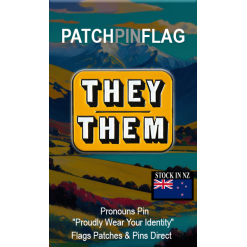 THEY THEM Pronoun Lapel Enamel Badge Pin. Brooch