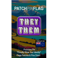 THEY THEM Pronoun Lapel Enamel Badge Pin. Brooch