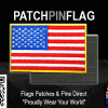 A removable USA flag patch with a tactical design, featuring a Velcro back for easy attachment to uniforms or gear. The patch shows the American flag with bold, clear colors and detailed stitching.