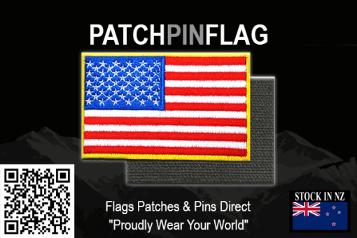 A removable USA flag patch with a tactical design, featuring a Velcro back for easy attachment to uniforms or gear. The patch shows the American flag with bold, clear colors and detailed stitching.