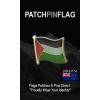 A Palestine flag lapel pin with vivid colors, featuring three horizontal stripes (black, white, green) and a red triangle on the left. Ideal for wearing on a lapel, hat, tie, or as a brooch to show pride.