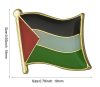 A Palestine flag lapel pin with vivid colors, featuring three horizontal stripes (black, white, green) and a red triangle on the left. Ideal for wearing on a lapel, hat, tie, or as a brooch to show pride.