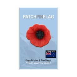 Poppy Style Red Flower Petals Lapel Pin Proudly. Pride Badge Lapel Hat Tie Pin Brooch