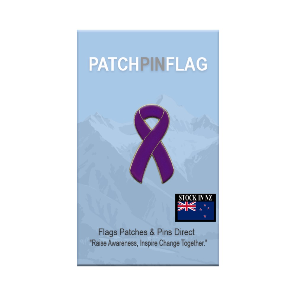 Purple Awareness Ribbon Lapel Pin – Domestic Violence Awareness and Alzheimer’s Disease Ribbon