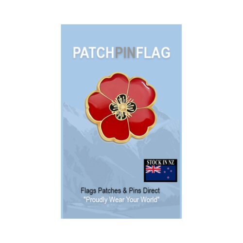 Poppy Style Red Flower Lapel Pin Proudly. Pride Badge Lapel Hat Tie Pin Brooch