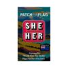 She Her Pronoun Lapel Enamel Badge Pin. Brooch Red