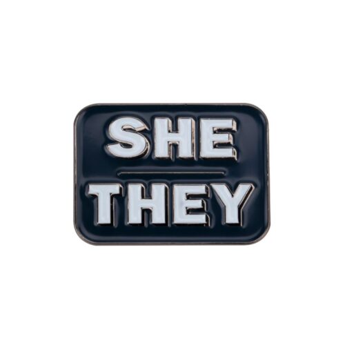 She They Pronoun Lapel Enamel Badge Pin. . Brooch