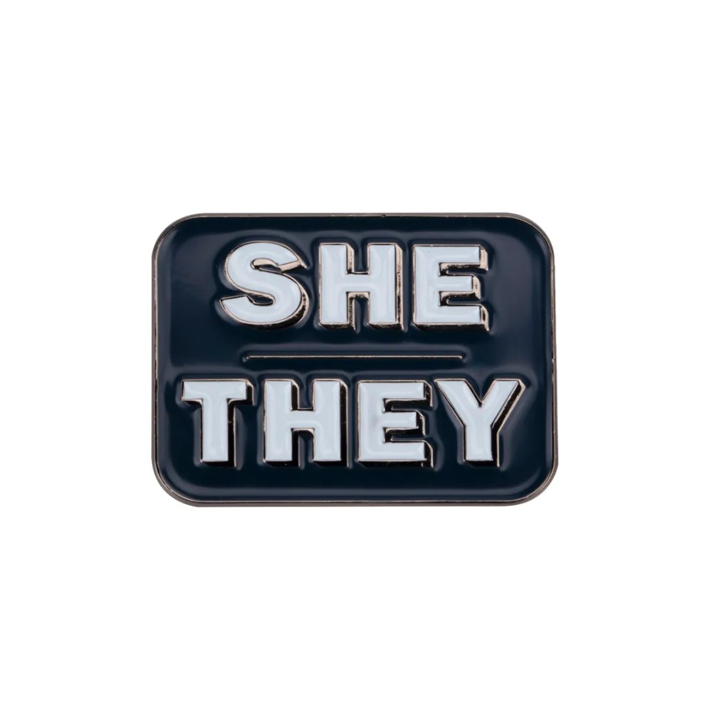 She They Pronoun Lapel Enamel Badge Pin. . Brooch