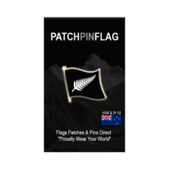 All Blacks Supporters Lapel Pin Silverfern New Zealand Flag Badge