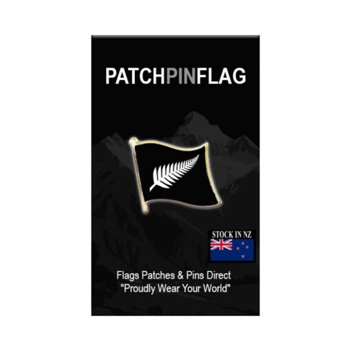 All Blacks Supporters Lapel Pin Silverfern New Zealand Flag Badge