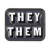 THEY THEM Pronoun Lapel Enamel Badge Pin. Brooch