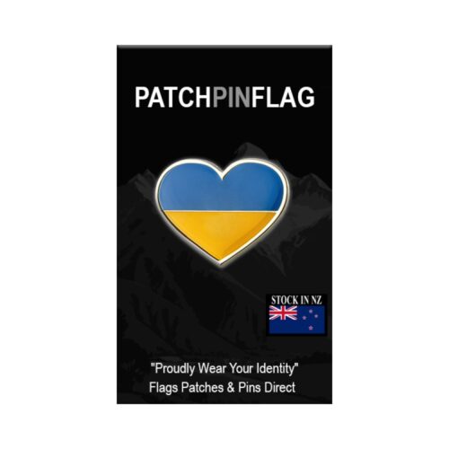 Ukraine Flag Heart Lapel Pin – Heart Shaped Support Badge