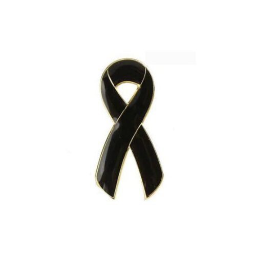 Black Awareness Ribbon Lapel Pin – Melanoma & Skin Cancer Ribbon