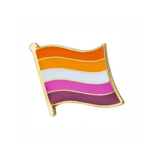Sunset Lesbian Pride Flag Lapel Pin – LGBTQIA+ Enamel Badge Brooch