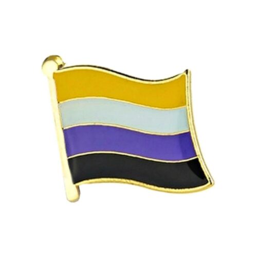 Non-Binary Pride Flag Lapel Pin – LGBTQIA+ Enamel Badge Brooch