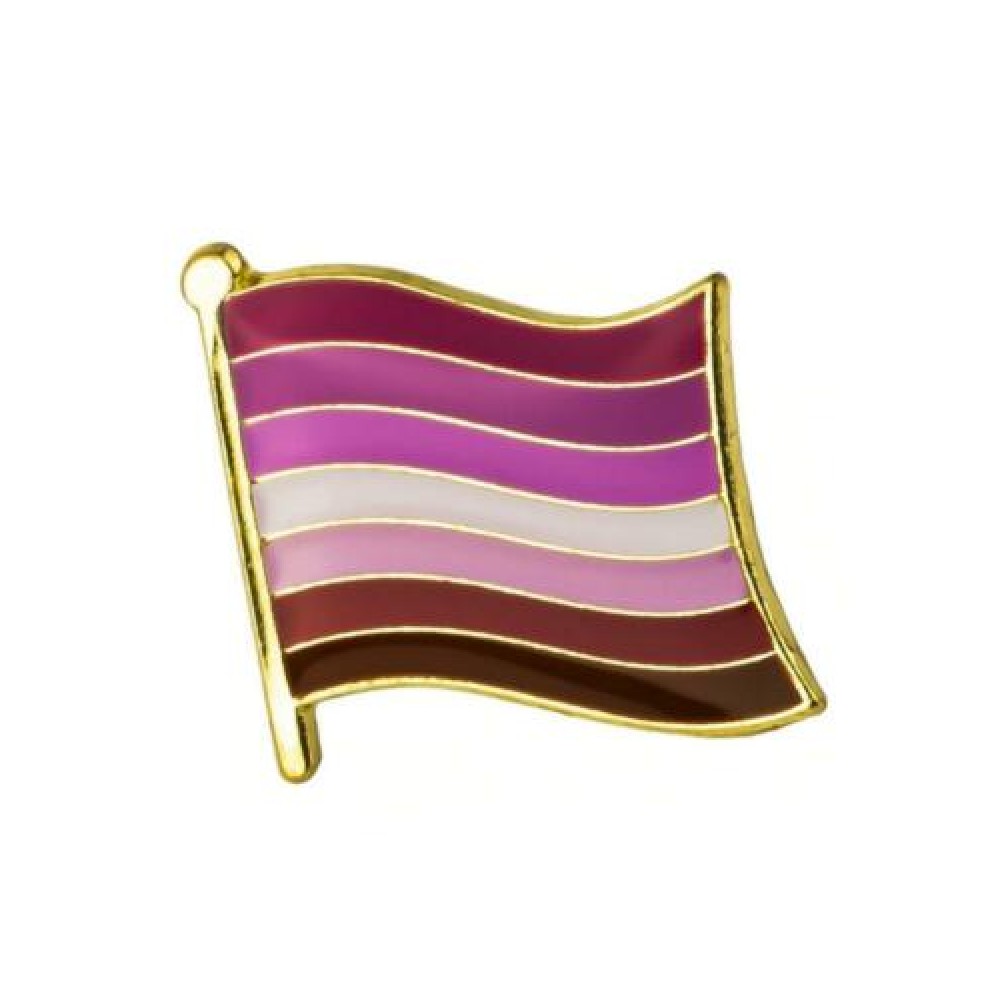 Lesbian Pride Flag Lapel Pin – LGBTQIA+ Enamel Badge Brooch