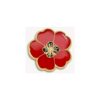 “Proudly” Poppy Style Red Flower Lapel Pin Brooch