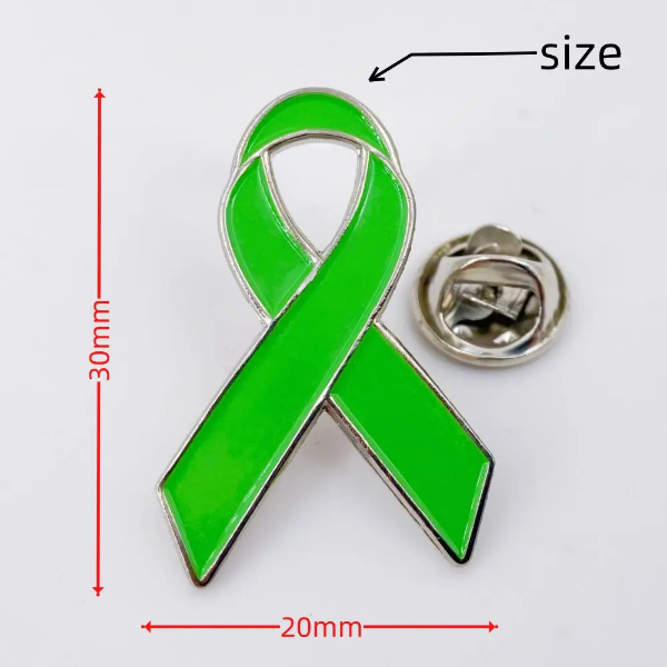 Lime Green Awareness Ribbon Lapel Pin – Mental Health & Wellbeing Ribbon - Image 5