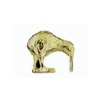 Gold Kiwi Bird Lapel Pin – New Zealand Souvenir National Pride Badge, Large Brooch for Hats, Ties & Jackets