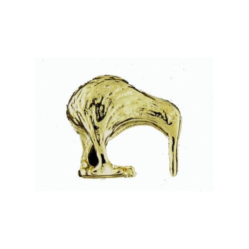 Gold Kiwi Bird Lapel Pin – New Zealand Souvenir National Pride Badge, Large Brooch for Hats, Ties & Jackets